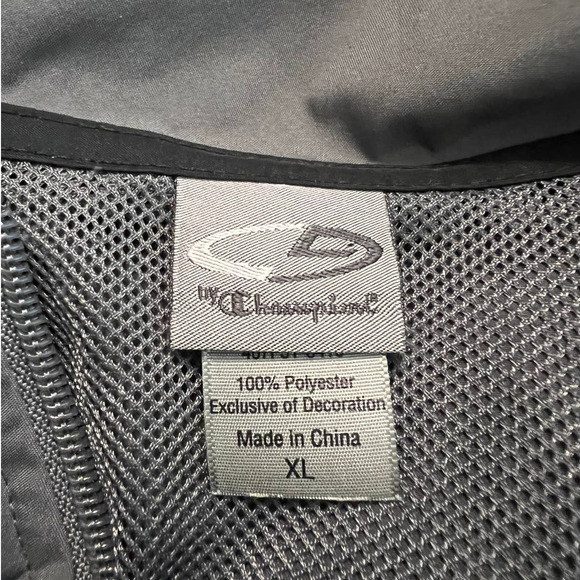 Champion Men's Windbreaker Jacket with full zipper in Gray Size XL - Picture 4 of 6